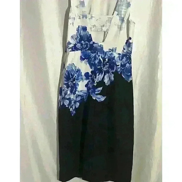 Mauve Anthropologie Sleeveless Blue Floral Dress Size 4 - Picture 8 of 9
